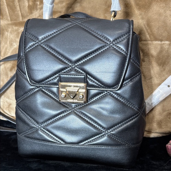 NWT Michael Kors Black Quilted Serena Backpack